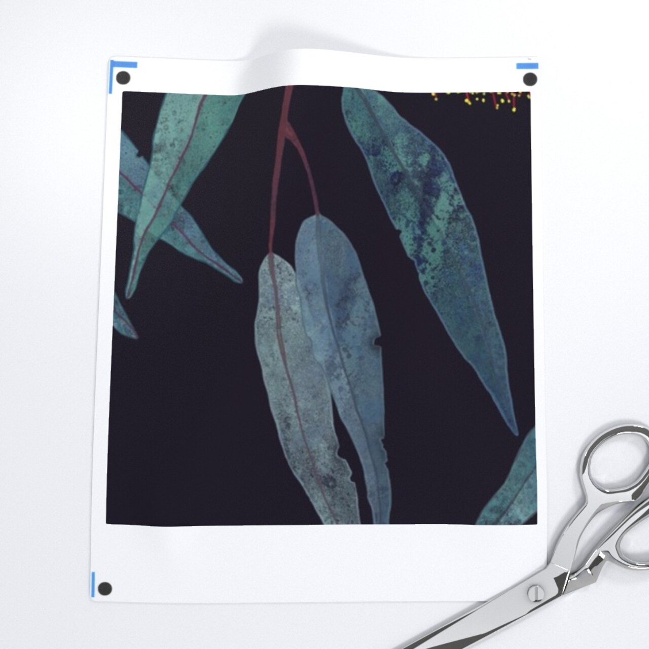 Eucalyptus Leaves Flowers Flower Japanese Botanical Tropical Plants Watercolor Print Modern Home Decor Custom Printed Fabric by Spoonflower Various Fabrics by the Yard or Fat Quarter